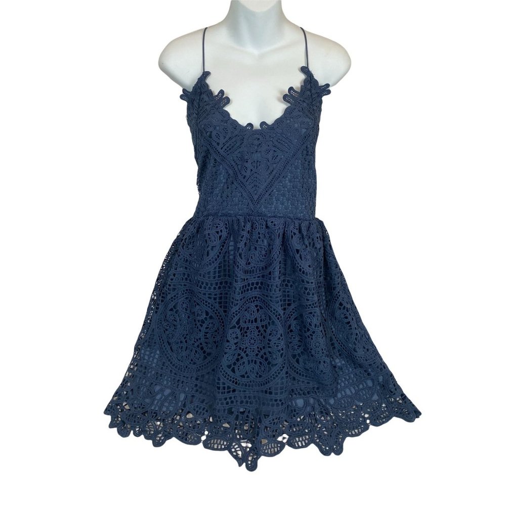 Mendoza Dress in Navy Blue - Size M  10